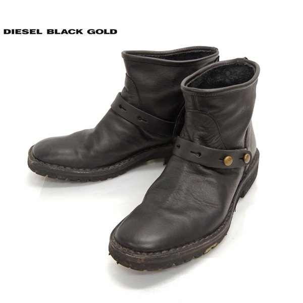 【DIESEL BLACK GOLD】Anderson ディーゼル ブラックゴールド ショートブーツ サイズ40 ブラック 黒 【中古】 |  リサイクルストア　エコライフ