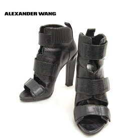 【Alexander Wang】アレキサンダー ワン グラディエーター パンプス ブーツ 型押しレザー サイズ35 ブラック 黒 【中古】