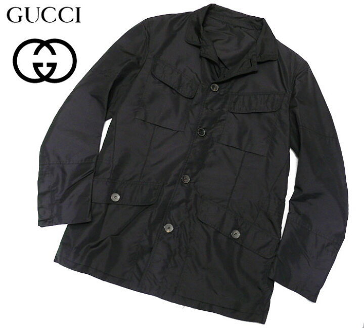 楽天市場】【グッチ】GUCCI ナイロンカバーオールジャケット ブラック 