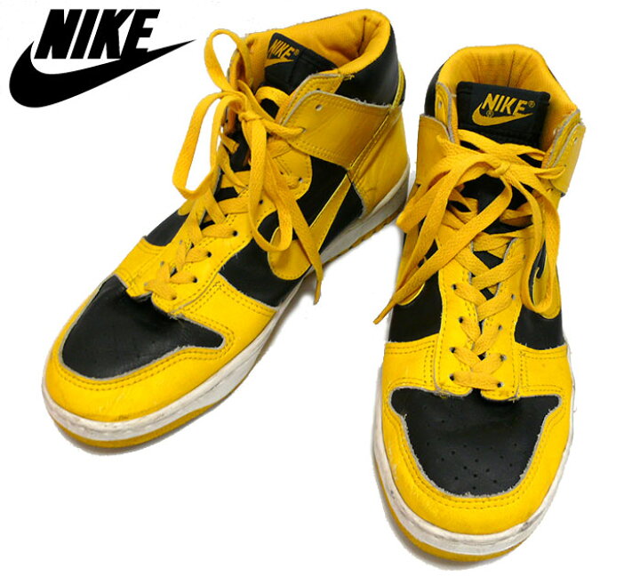 楽天市場 Nike ナイキ 80s ヴィンテージ ダンクオリジナル シューズ スニーカー イエロー ブラック 黄 黒 レザー スポーツ 中古 リサイクルストア エコライフ