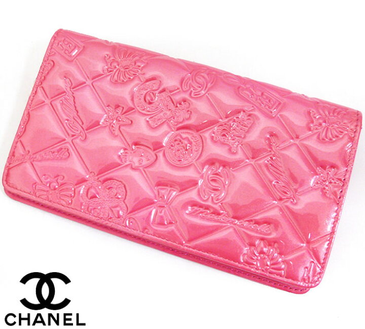 楽天市場 Chanel シャネル アイコン 長財布 ピンク エナメル パテントレザー 2つ折り お札入れ 小銭入れ サイフ 中古 リサイクルストア エコライフ