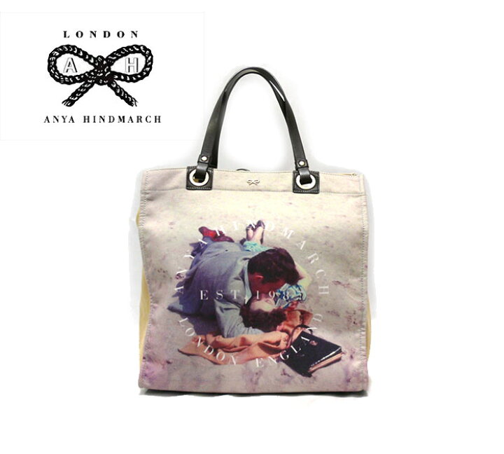 楽天市場】【Anya Hindmarch】アニヤハインドマーチ レザー キャンバス 