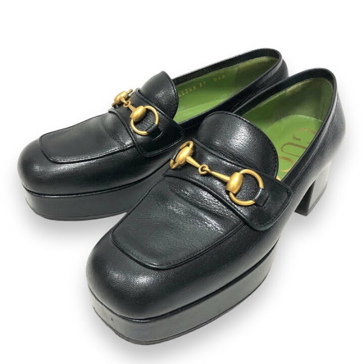 楽天市場】美品【GICCI】グッチ ホースビット プラットフォームビット  