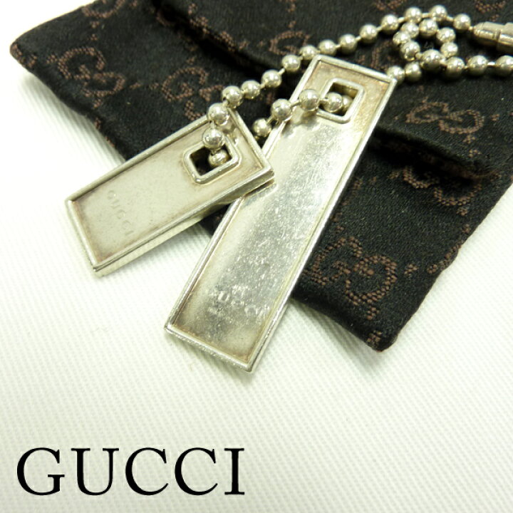 楽天市場】【GUCCHI】グッチ プレートチャーム キーチェーン シルバー 