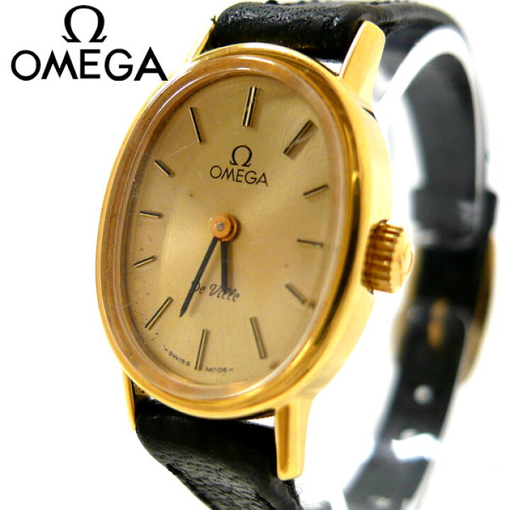 楽天市場】【OMEGA】オメガ デ・ビル 手巻き レディース 楕円ケース 革 