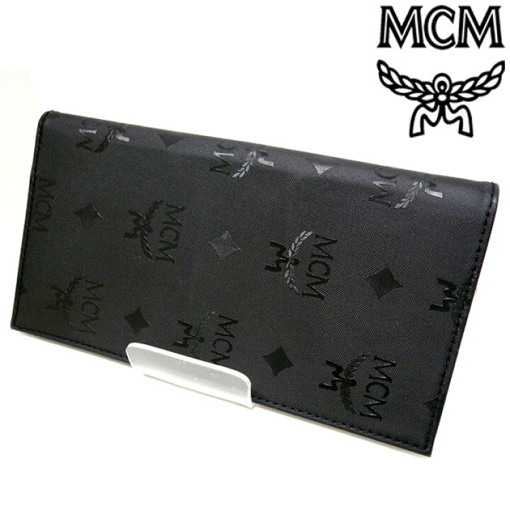 楽天市場】【MCM】ナイロン×レザー 長財布 二つ折り 総ロゴ柄 