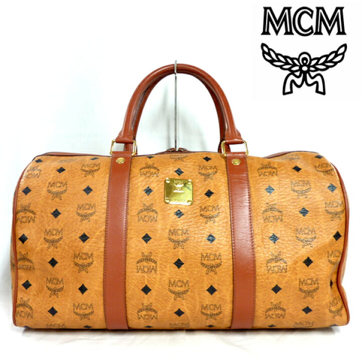 楽天市場】【MCM】エムシーエム ロゴ柄 ボストンバッグ メンズ 