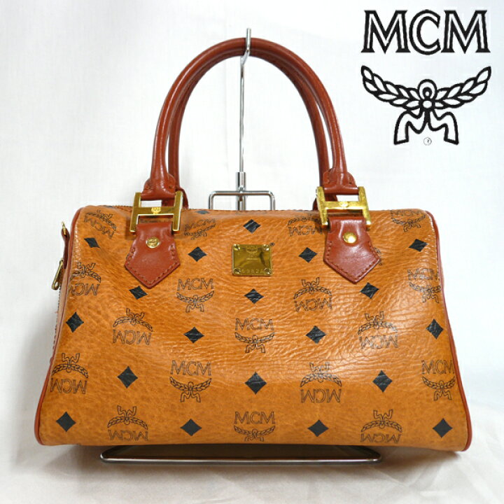 楽天市場】【MCM】エムシーエム ロゴ柄 ミニボストンバッグ ラージ 