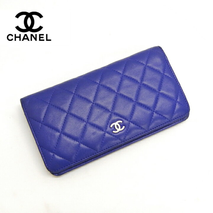 楽天市場】【CHANEL】シャネル マトラッセ ラムスキン 二つ折り長財布 
