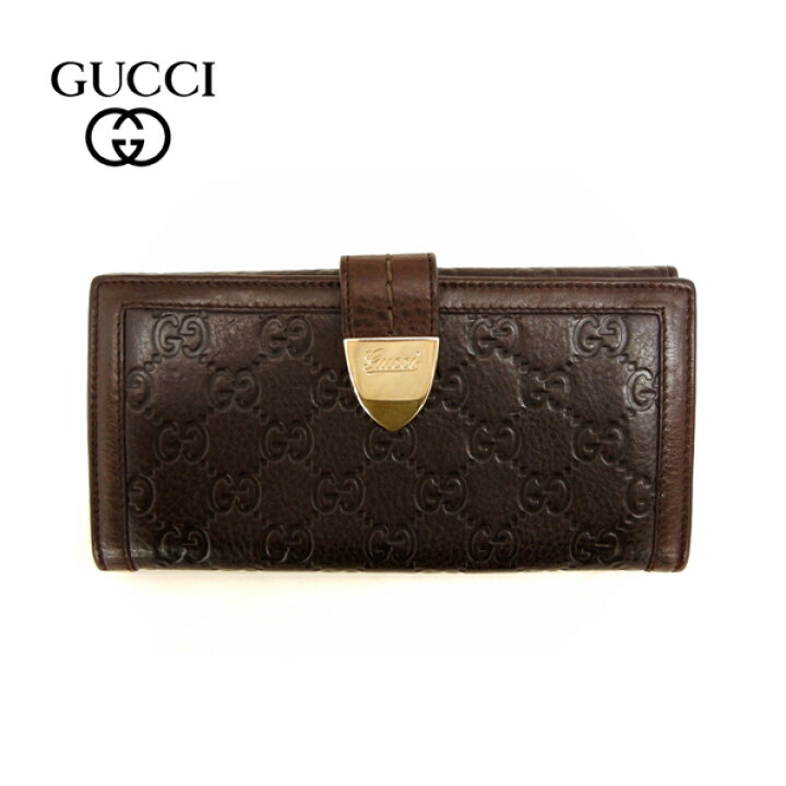 楽天市場】【GUCCI】グッチ シマ GG柄 Wホック 二つ折り 長財布 レザー 
