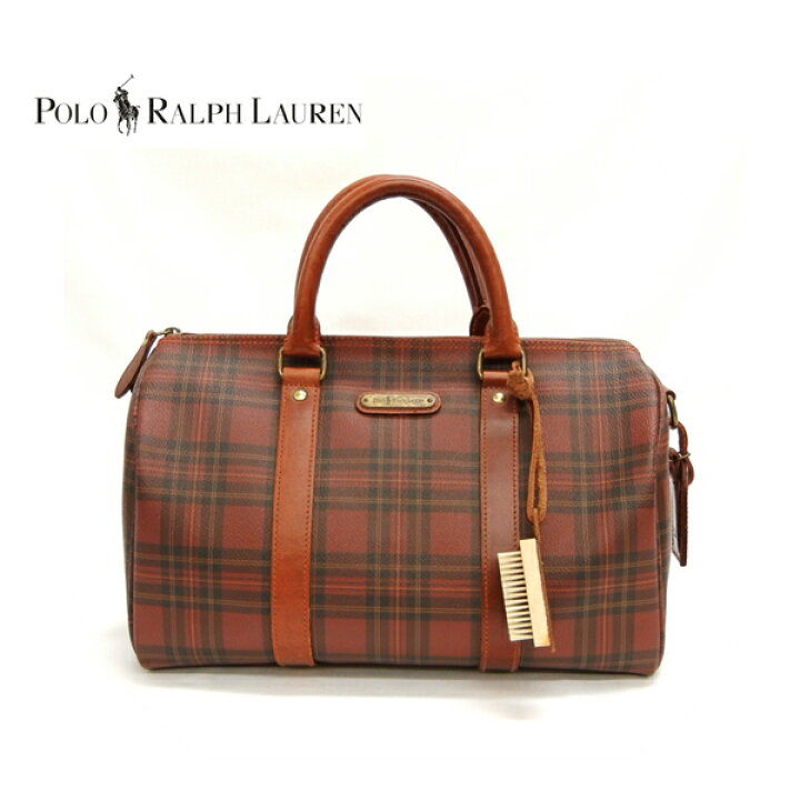 ラルフローレン ボストンバッグ チェックレザー （ラルフローレン  