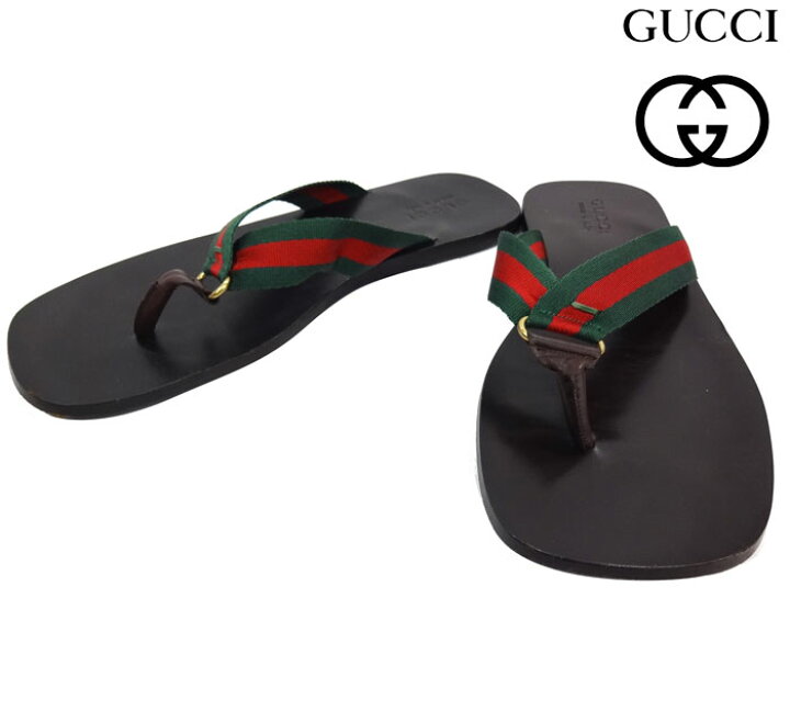 楽天市場】【GUCCI】グッチ シェリーライン メンズ レザーサンダル 茶 