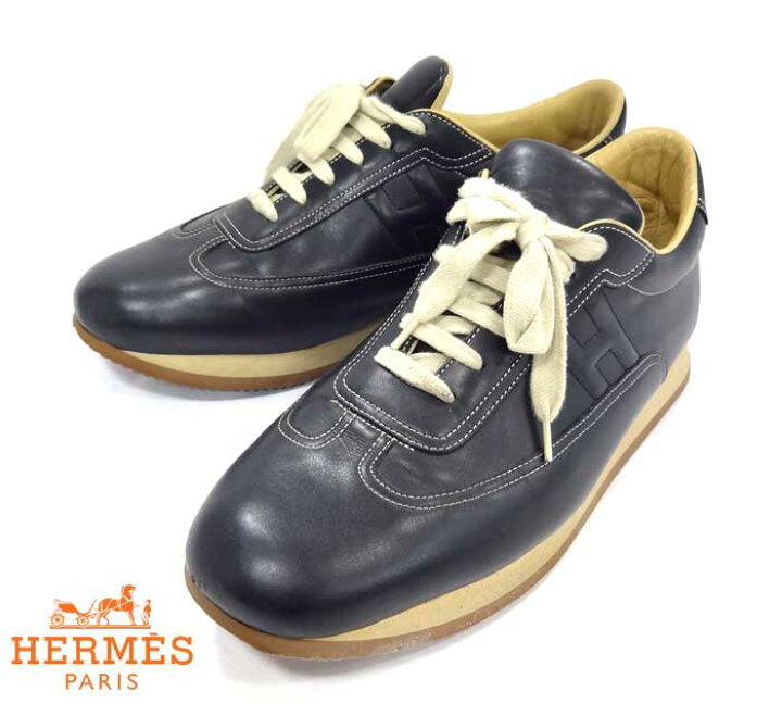楽天市場】【HERMES】エルメス クイック メンズ レザー スニーカー H 