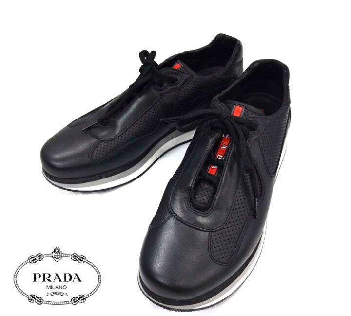 楽天市場】【PRADA】プラダスポーツ パンチングレザースニーカー  