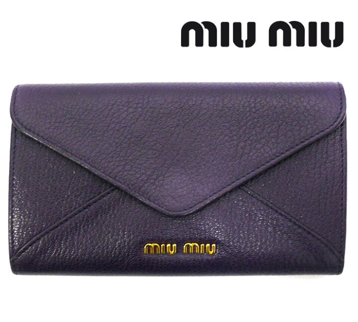 楽天市場】【miumiu】ミュウミュウ マドラス 二つ折り 長財布 パープル 