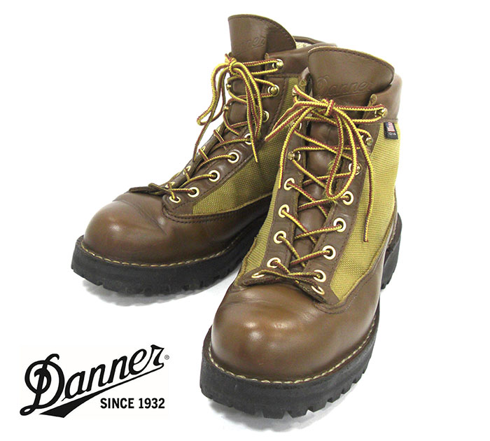【Danner】ダナー ライト LIGHT ブーツ 30420X 白タグ ブラウン×カーキ サイズ7 1/2 メンズ USA製 ゴアテックス  GORE-TEX 箱 革靴 RM2888【中古】 | リサイクルストア　エコライフ