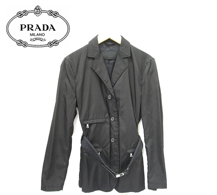 【PRADA】プラダ 3ボタン シングルジャケット C-TK8925 ブラック 黒 サイズ38 レディース 女性用 イタリア製 トップス  RM2144【中古】 | リサイクルストア　エコライフ