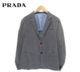 【PRADA】プラダ シングルジャケット 2ボタン コットン グレー サイズ50 ハンガリー製 メンズ 男性用 トップス 長袖 RC2243【中古】