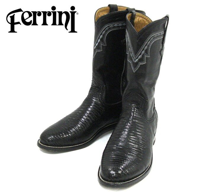 楽天市場】【Ferrini】フェリーニ ウエスタンブーツ リザードレザー 