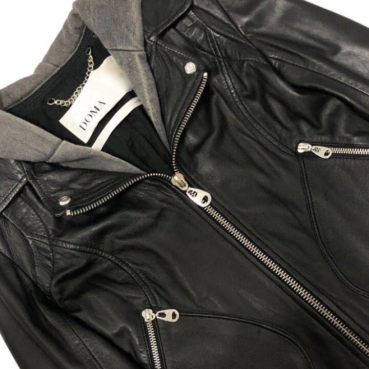 楽天市場】【DOMA】ドマ 本革 レザー 2way フーディー ライダース 