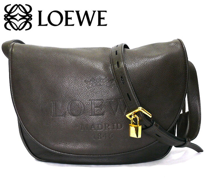 楽天市場】【LOEWE】ロエベ ヘリテージ レザーショルダーバッグ ダーク 