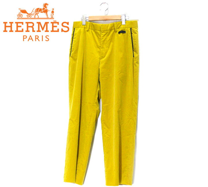 楽天市場】【HERMES】 エルメス レザーパイピングイエローコーデュロイ 