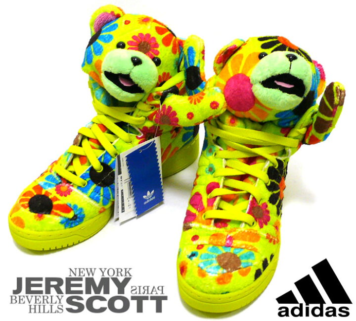 楽天市場 Adidas Jeremy Scott アディダス ジェレミースコット ベアフラワースニーカー G 新品未使用 23 5cm 靴 レディース 女性用 クマ 箱有 Rc1056 中古 リサイクルストア エコライフ