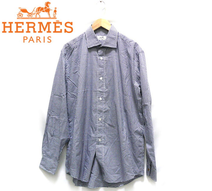 楽天市場】【HERMES】エルメス セリエボタン ギンガムチェック ドレス  