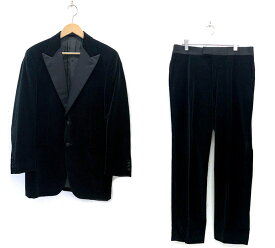 【GEVENCHY】ジバンシィ ジャガードジャケット サテンカラー ベロア タキシード ブラック サイズ50 イタリア製 メンズ セットアップ RH0116 【中古】