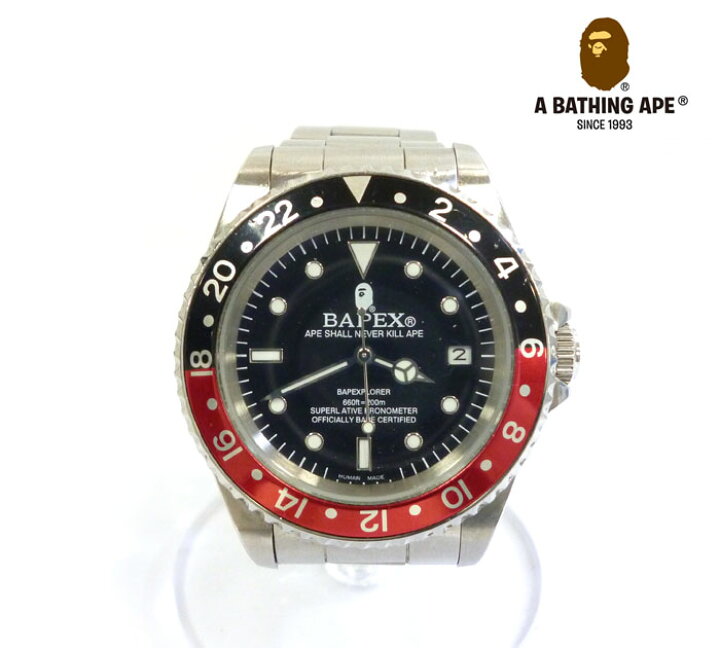 楽天市場】【A BATHING APE】アベイシングエイプ BAPEX GMT 黒赤ベゼル 