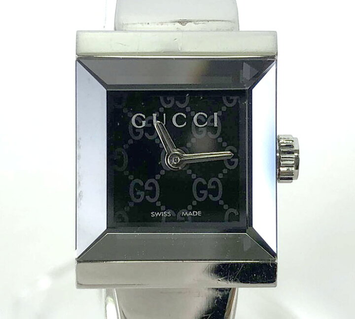 楽天市場】【GUCCI】グッチ Gフレーム ブラック文字盤 128.5 スクエア  