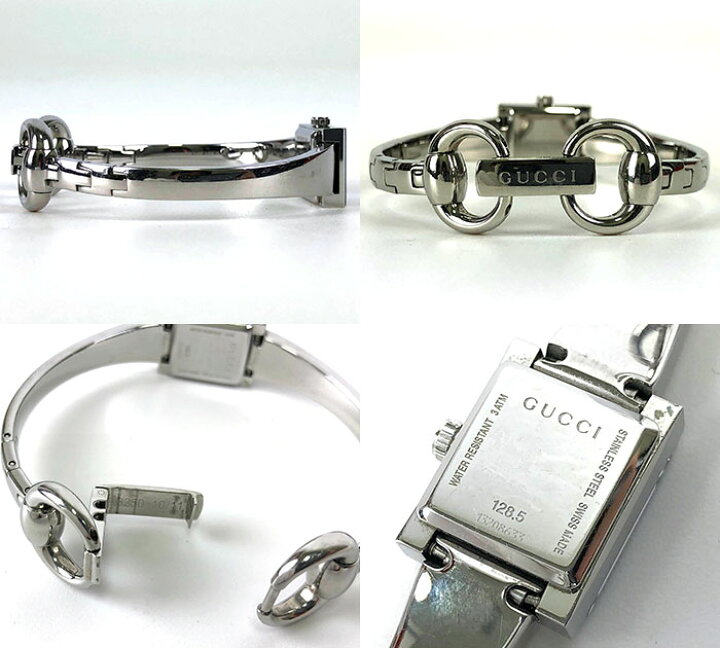 楽天市場】【GUCCI】グッチ Gフレーム ブラック文字盤 128.5 スクエア 