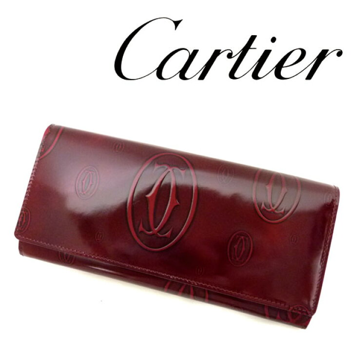 楽天市場】【Cartier】 カルティエ 長財布 エナメル 二つ折りフラップ  
