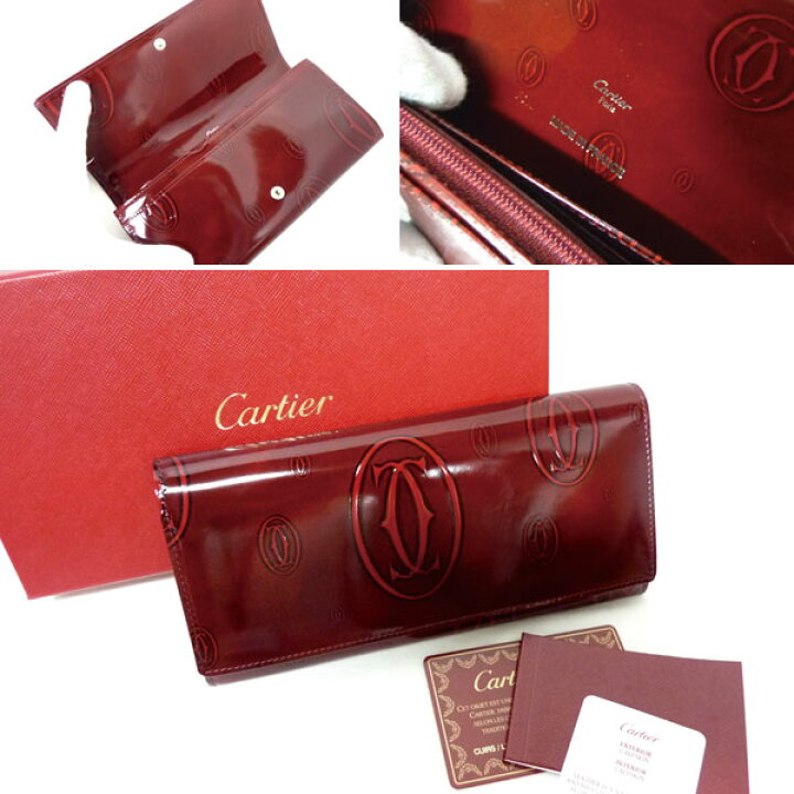 楽天市場】【Cartier】 カルティエ 長財布 エナメル 二つ折りフラップ  