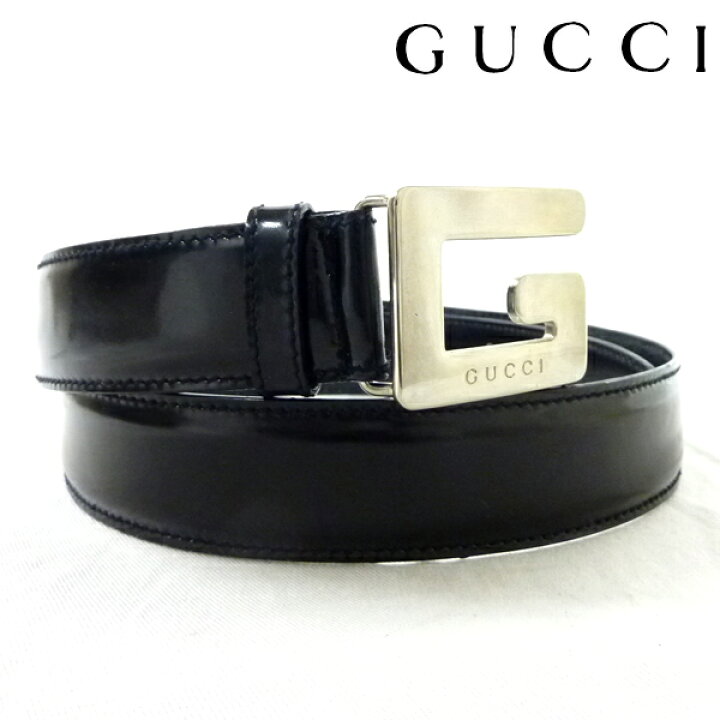 楽天市場】【GUCCI】グッチ レザー×シルバー金具 黒×シルバー Gマーク  