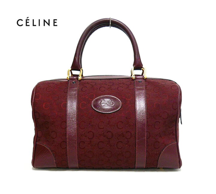 楽天市場】【CELINE】馬車柄 ボストンバッグ ボルドー ワインレッド 赤 