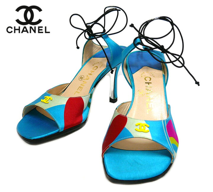 楽天市場】【CHANEL】シャネル ココマーク 編み上げ サンダル パンプス  