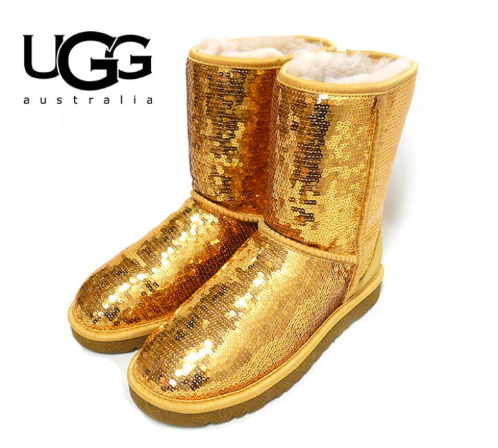 楽天市場】【UGG】アグムートンブーツ スパンコール ゴールド US7 24.0 