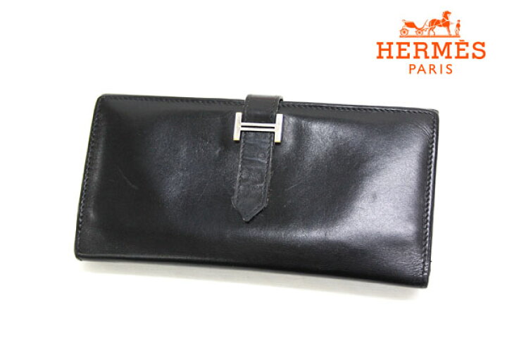 楽天市場】【HERMES】エルメスベアン ボックスカーフ 3つ折り 財布 長 
