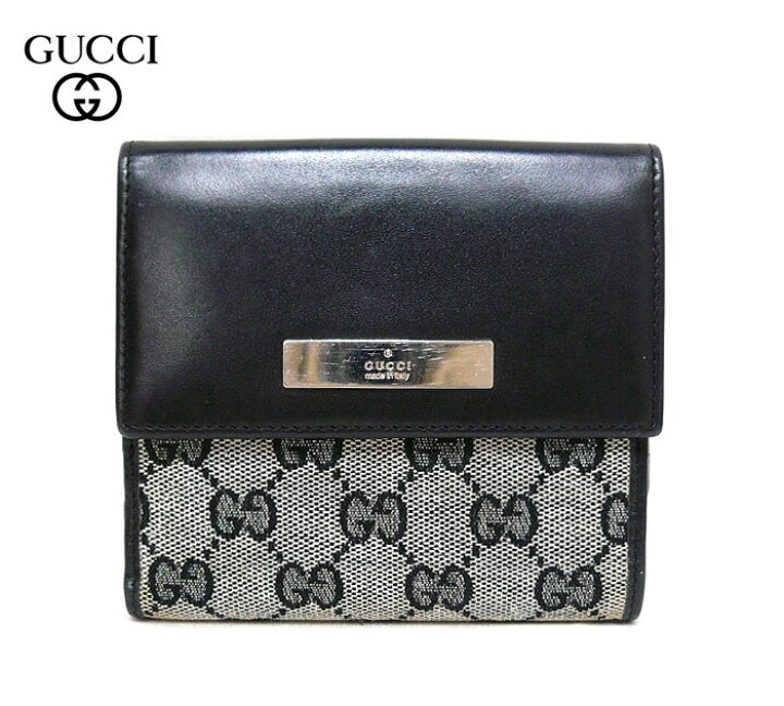 楽天市場】【GUCCI】グッチ GGキャンバス×レザー Wホック 二つ折り財布  