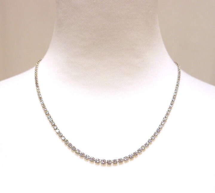 楽天市場】Pt850 天然ダイヤモンド 10.00ct テニスネックレス 約44cm 