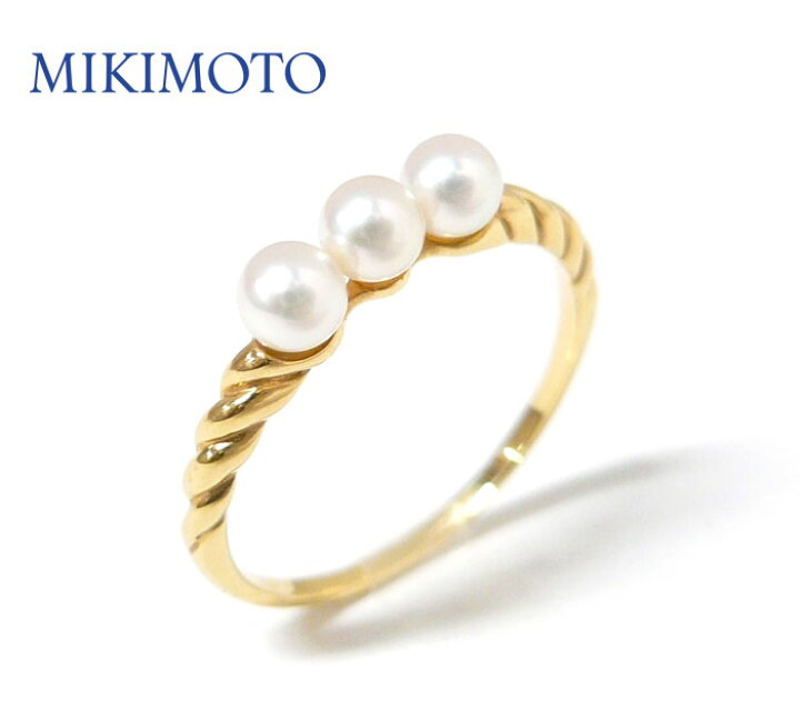 楽天市場】【MIKIMOTO】ミキモト K18 3Pベビーパール リング 16号 