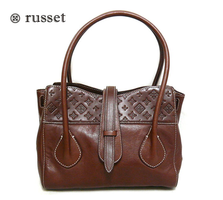 楽天市場】【russet】ラシット モノグラムプレス トートバッグ  