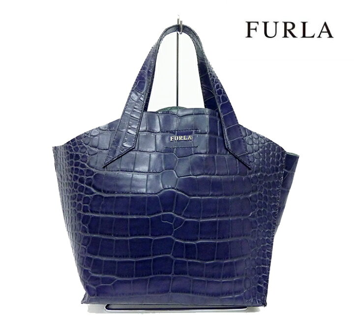 楽天市場】【FURLA】フルラクロコ調型押し レザー ハンドバッグ トート 