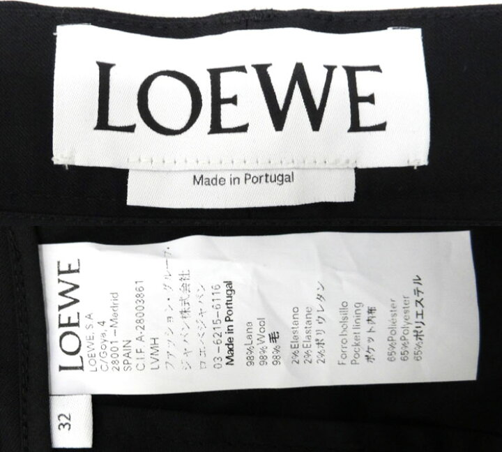 楽天市場】【LOEWE】ロエベ スリムクロップドパンツ サイズ32 黒 