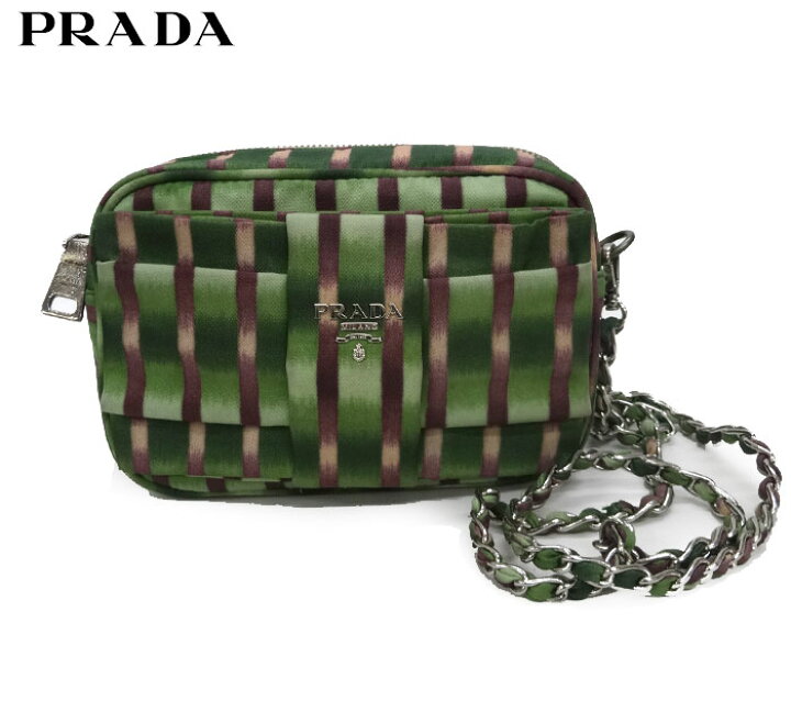 楽天市場】【PRADA】プラダ サテン リボン チェーンショルダーバッグ 
