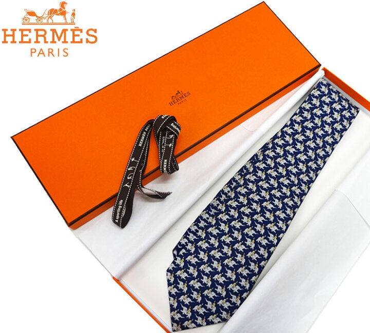 楽天市場】【HERMES】エルメス 象柄 シルク ネクタイ 動物柄 アニマル 