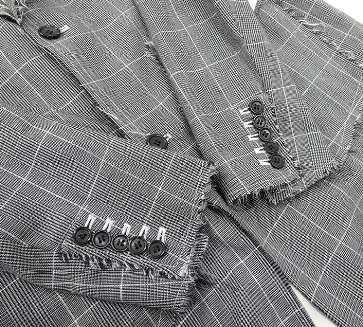 楽天市場】【sulvam】 サルバム 切りっぱなし グレンチェック ロング  