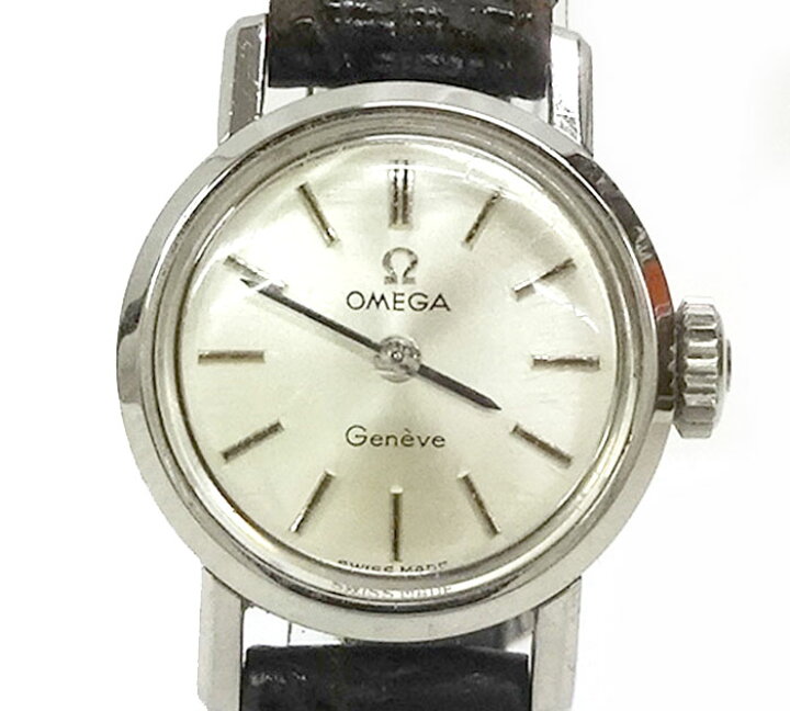 楽天市場 Omega オメガ Geneve ジュネーブ 手巻き レディース 腕時計 ラウンドフェイス レザーベルト プラスチック風防 稼働品 アンティーク 中古 Ff3403 リサイクルストア エコライフ