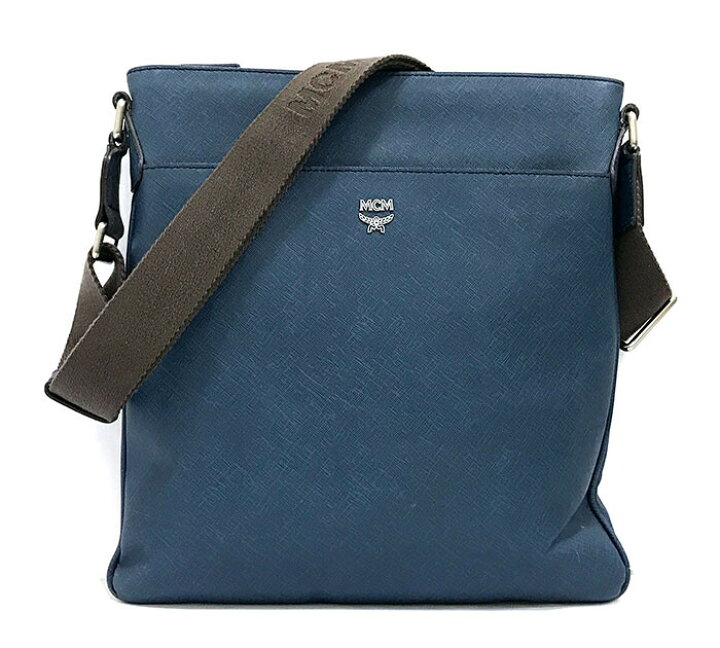 楽天市場】MCM レザー ショルダーバッグ ブルー 斜め掛け クロスボディ 